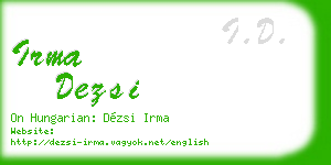 irma dezsi business card